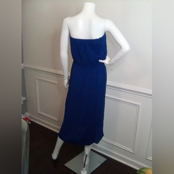 Ella Moss Blue Shoulder Sundress Cocktail - Picture 2 of 7